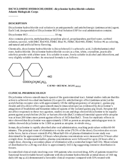 Dicyclomine Hydrochloride Solution Atlantic Biologicals Corps