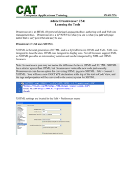 Adobe Dreamweaver CS4: Learning the Tools