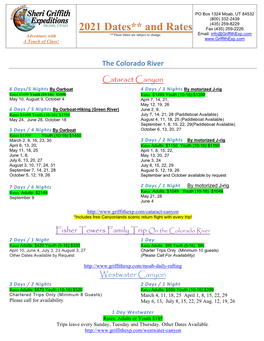 2021 Dates** and Rates Adventure with **These Dates Are Subject to Change
