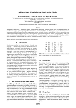 A Finite-State Morphological Analyser for Sindhi