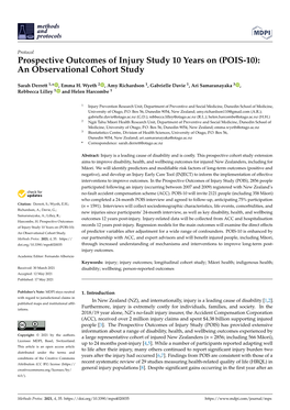 Prospective Outcomes of Injury Study 10 Years on (POIS-10): an Observational Cohort Study