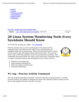 20 Linux System Monitoring Tools Every Sysadmin Should Know