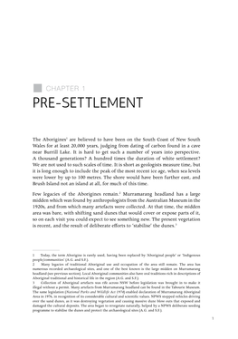 Chapter 1 Pre-Settlement