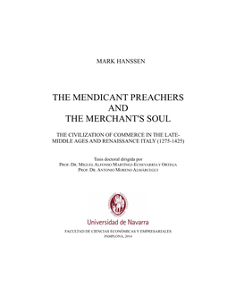 The Mendicant Preachers and the Merchant's Soul