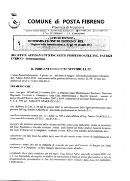 COMUNE Di POSTA FIBRENO Provincia Di Frosinone -' Piazza Cesare Bafiisti