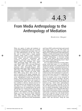 From Media Anthropology to the Anthropology of Mediation