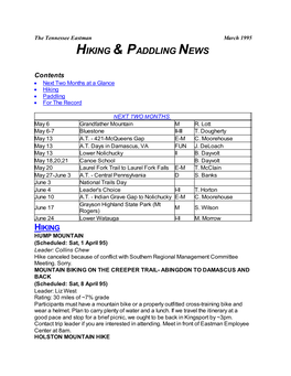 Mar 1995 Newsletter