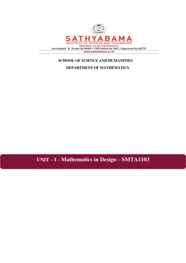 I – Mathematics in Design – SMTA1103