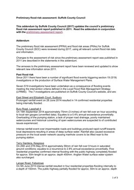 Suffolk County Council Preliminary Flood Risk Assessment