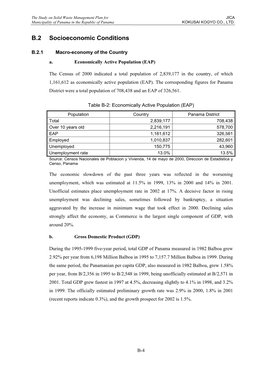 B.2 Socioeconomic Conditions