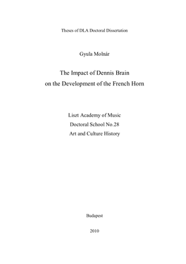 The Impact of Dennis Brain on the Development of the French Horn