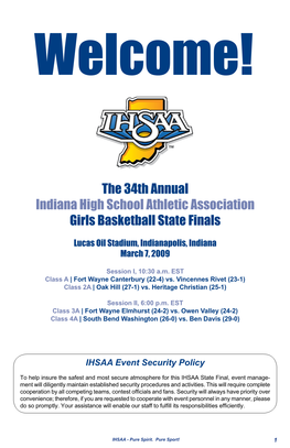 The 34Th Annual Indiana High School Athletic Association Girls Basketball State Finals