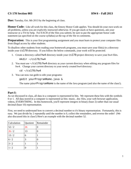 CS 170 Section 003 HW4 – Fall 2013 Part I