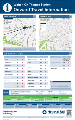 Walton-On-Thames Station I Onward Travel Information Buses and Taxis Local Area Map