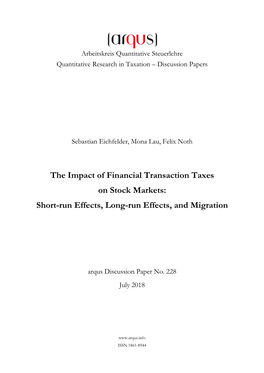 The Impact of Financial Transaction Taxes on Stock Markets