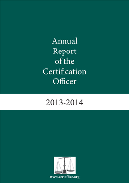 Annual Report of the Certification Officer | 2013-2014