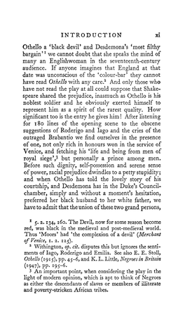 INTRODUCTION Xl Othello a 'Black Devil' and Desdemona's 'Most Filthy