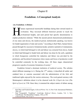Chapter II Feudalism: a Conceptual Analysis