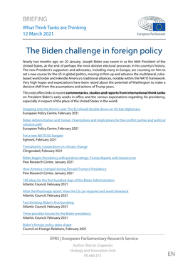 The Biden Challenge in Foreign Policy