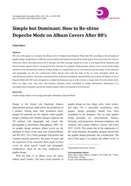 How to Re-Shine Depeche Mode on Album Covers