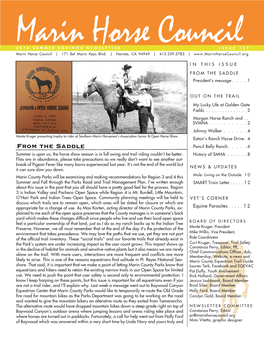 Marin Horse Council Newsletter Summer 2016
