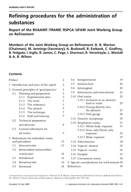 Refi Ning Procedures for the Administration of Substances