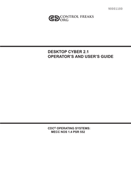 Desktop Cyber 2.1 Operator\S and User\S Guide