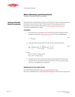 Calcium Fluoride Scale Prevention