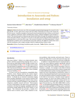 Introduction to Anaconda and Python: Installation and Setup