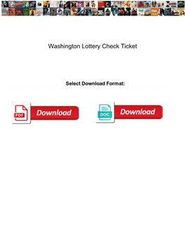 Washington Lottery Check Ticket