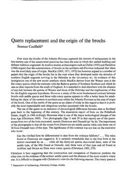 Quern Replacement and the Origin of the Broths Seamas Caulfield”