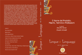 Il Nome Del Prodotto. Marchi, Termini E Professioni