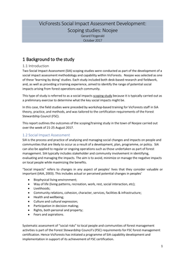 Vicforests Social Impact Assessment Development: Scoping Studies: Noojee Gerard Fitzgerald October 2017