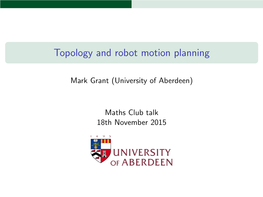 Topology and Robot Motion Planning