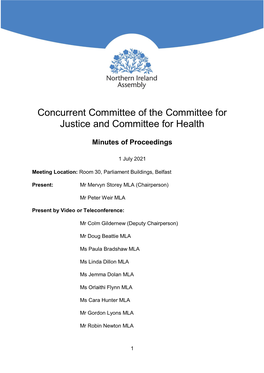 Committee for Justice Minutes of the Proceedings 11 March 2021