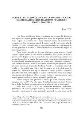 153 Burebista Şi Războiul Civil De La Roma