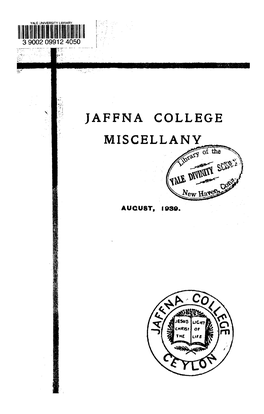 Jaffna College Miscellany