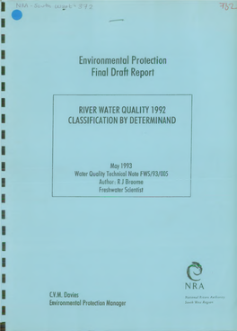River Water Quality 1992 Classification by Determinand