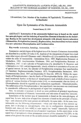 Upon the Systematics of the Mesozoic Ammonitida