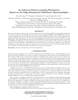 An Infrared Photon-Counting Photometer Based on the Edge-Illuminated Solid-State Photomultiplier