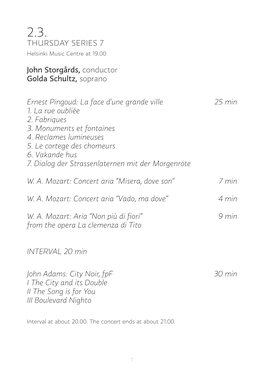 THURSDAY SERIES 7 John Storgårds, Conductor Golda