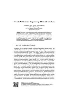 Towards Architectural Programming of Embedded Systems