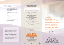 Church~Aglow Leader ¾¾ To Explore Possibilities with ______You for the Women in Your Congregation