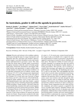 Articles with Over 27 Million Authorships Velopment of a Gender Strategy 2015–2018