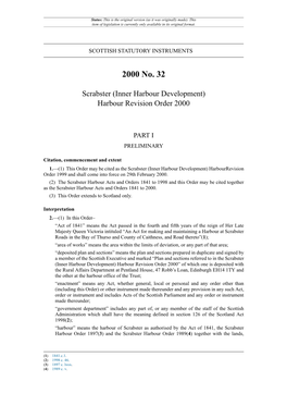 Scrabster (Inner Harbour Development) Harbour Revision Order 2000