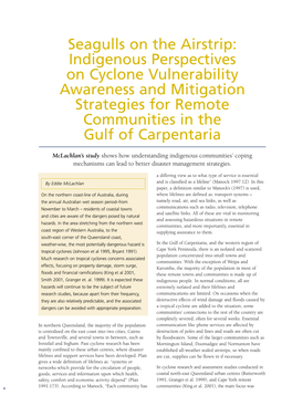 Indigenous Perspectives on Cyclone Vulnerability Awareness and Mitigation Strategies for Remote Communities in the Gulf of Carpentaria