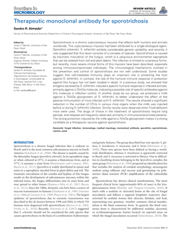 Therapeutic Monoclonal Antibody for Sporotrichosis