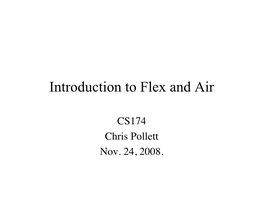 Introduction to Flex and Air