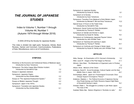 The Journal of Japanese Studies, Volumes 1:1 – 44:1 (1974 – 2018) Page 2