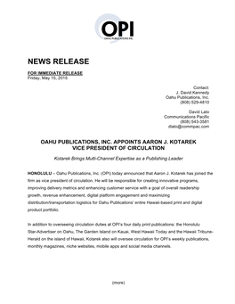 News Release